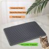Cat Litter Mat, Kitty Litter Trapping Mat, Double Layer Mats with MiLi Shape Scratching design, Urine Waterproof, Easy Clean