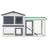Outdoor Large Rabbit Hutch Gray and White 57.1"x17.7"x33.1" Wood