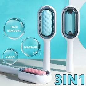 Cat Hair Brush With Water, Sticky Brush For Cats, 4 In-1 Cat Grooming Brush Creative Update Cat Dog Grooming Comb With Water Tank Double-Sided Hair Re (Type: Only Brush, Color: Blue)